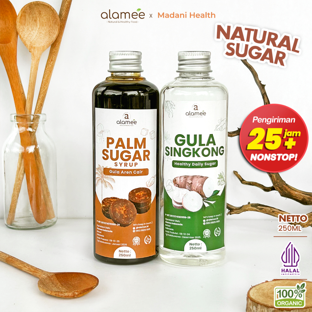 

ALAMEE Gula Aren Cair Singkong Ketela Palm Sugar Cair Organic Organik Pure Murni Pemanis 250ml