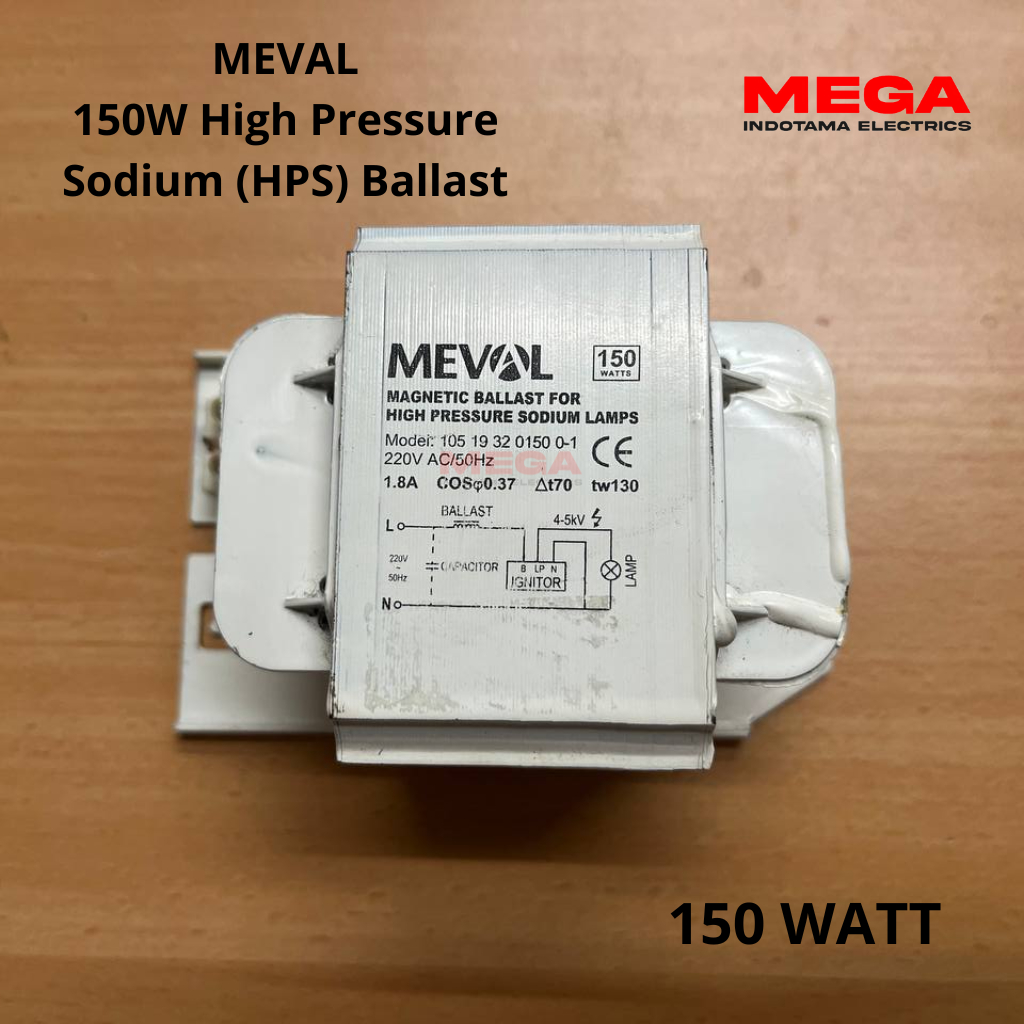 Meval Ballast Electronic Metal Halide / High Pressure Sodium (HPS) 220V AC/ 50Hz