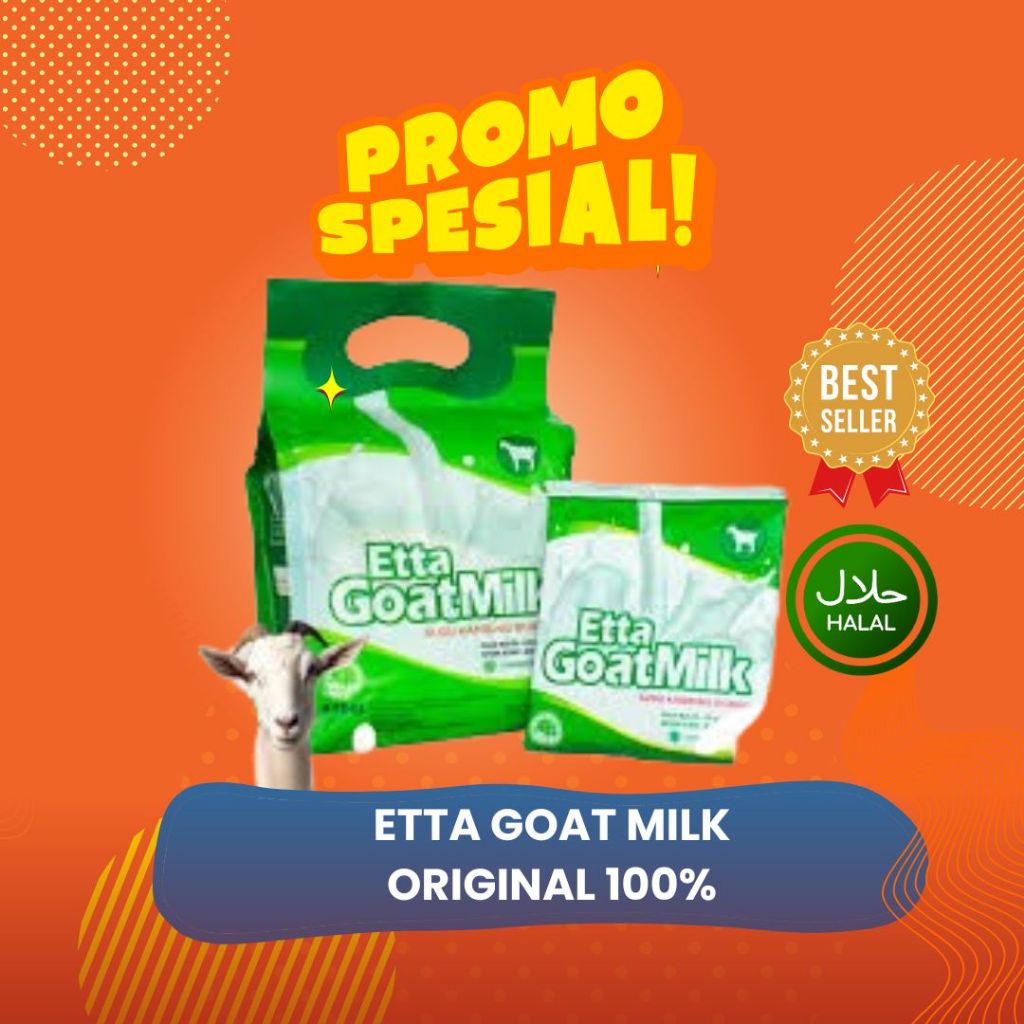 

Etta Goatmilk Susu Kambing Etawa Murni Halal Baik untuk Pencernaan & Stamina