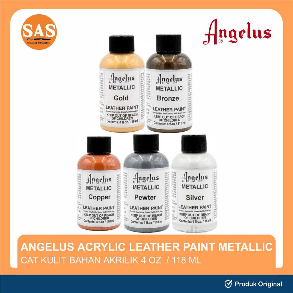 

Angelus - Acrylic Leather Paint Metallic - Cat Sepatu Kulit 4 oz 118ml - SAS
