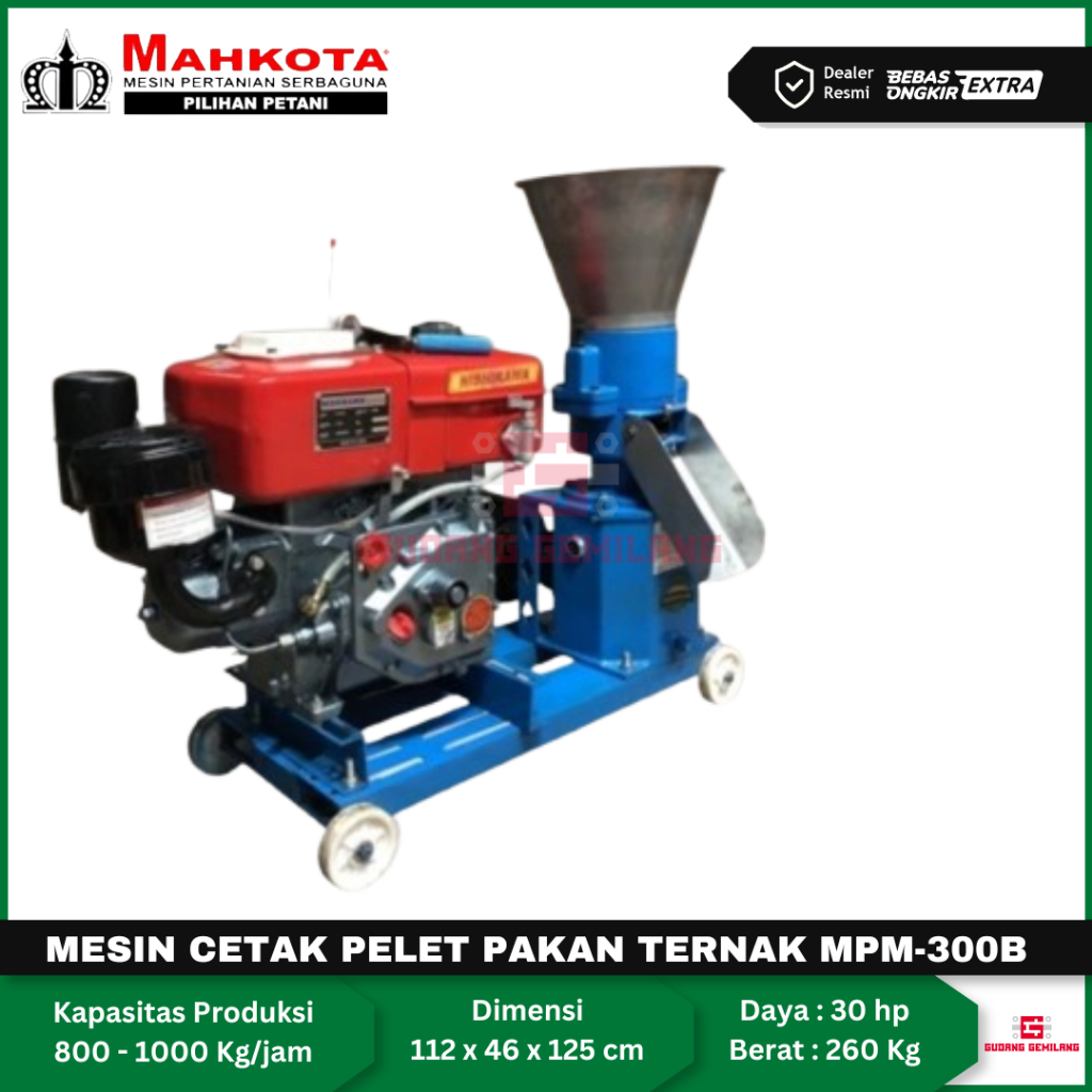 Mesin Cetak Pelet Pambuat Pakan Ternak MPM 300B MAHKOTA