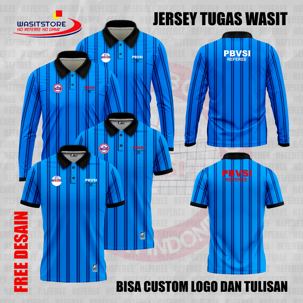 JERSEY WASIT VOLI / VOLLY PRINTING PREMIUM, BAJU POLO ( PBVSI - PBVSI REFEREE )