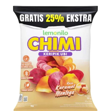 

Lemonilo Chimi Keripik Ubi Rasa Karamel Mentega / Jagung Balado