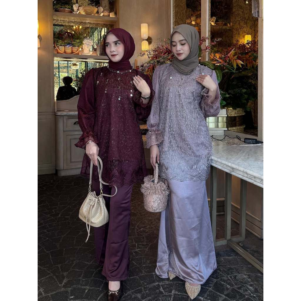 DAYANA ONESET SILK MIX BRUKAT PREMIUM BAJU KONDANGAN WANITA TERBARU DRESS MUSLIM PESTA BRIDESMAID DR