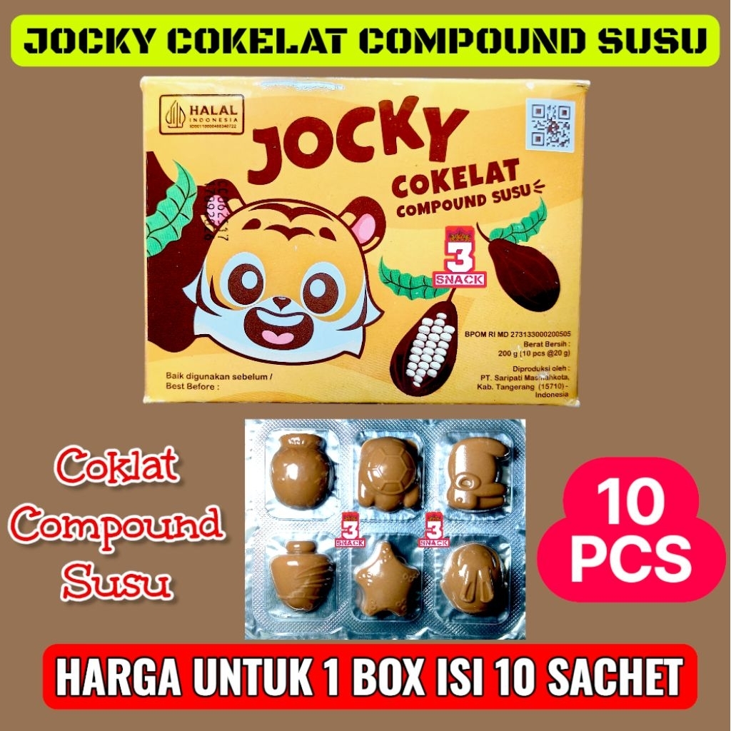 

TERLARIS JOCKY COKELAT COMPOUND SUSU 1 BOX ISI 10 SACHET