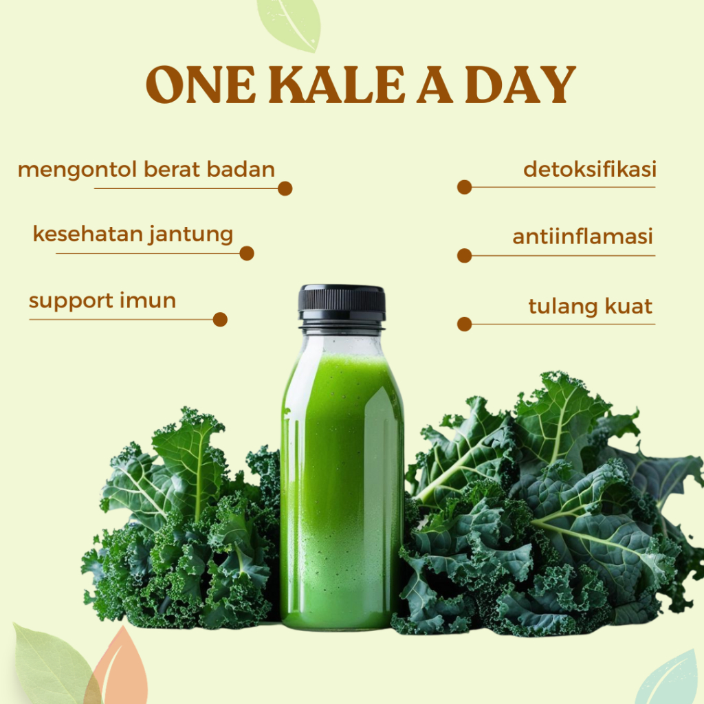 

Jus Kale One Kale a Day Detox Cold Pressed Juice Murni 100% Sayur Buah