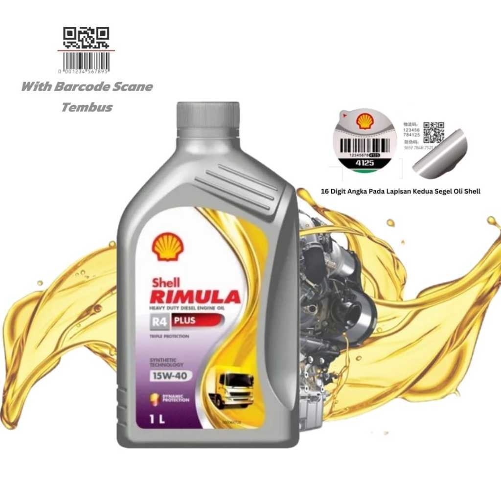 OLI SHELL Rimula R4 Plus R4 X 15W-40 Liter
