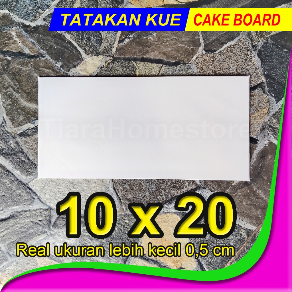 Tatakan kue 10x20 PUTIH cakeboard / alas Bolu / tatakan kue ulang tahun