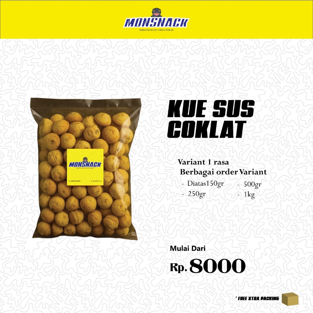 

Monsnack Ke Sus Coklat Variant 160gr - 1kg