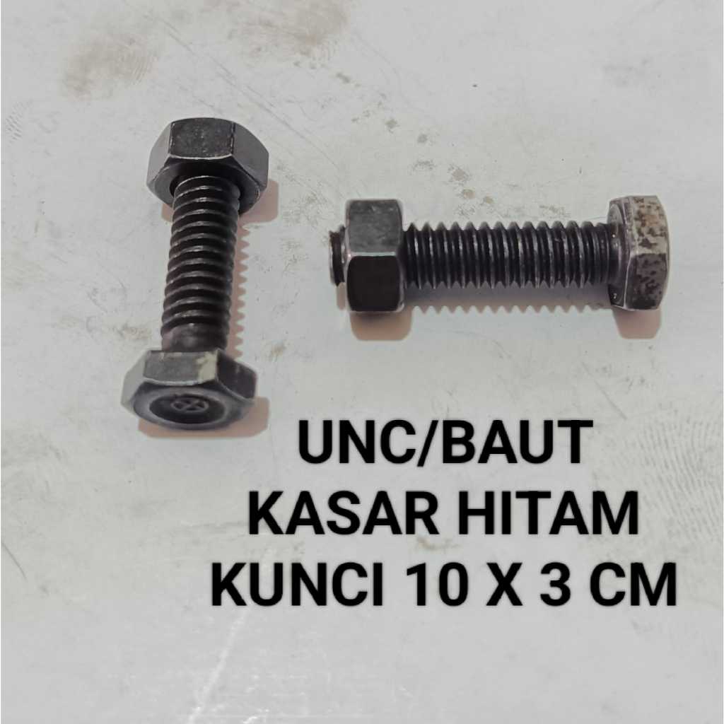 UNC/BAUT KASAR HITAM KUNCI 10 X 3 CM