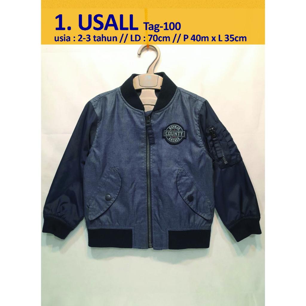 Jaket ANAK Bomber, Windbreaker, Running code KIDS015 ukuran Usia 2 / 3 / 4 / 5 / 6 / 7 / 8 / 9 tahun