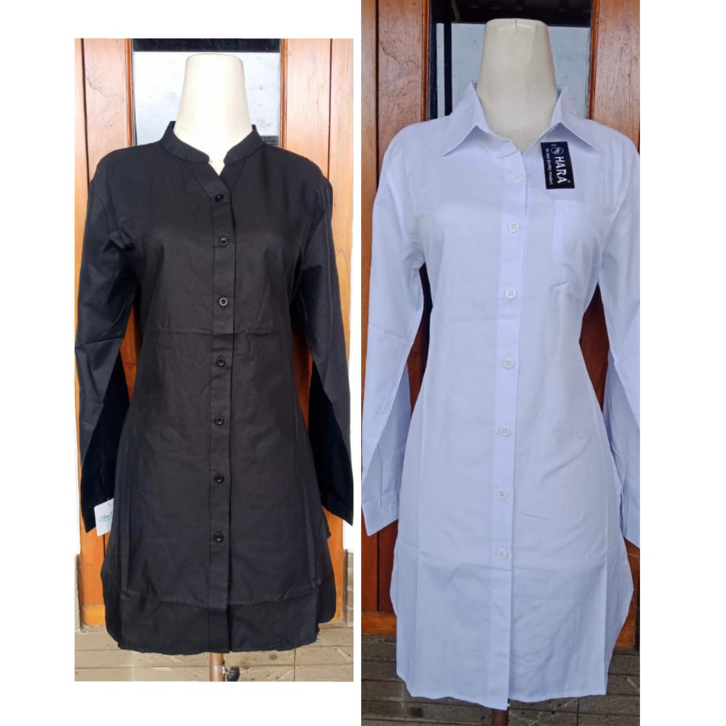 Tunik putih//tunik hitam//tunik  putih hara//tunik hitam rayon//tunik putih wanita//tunik putih sant