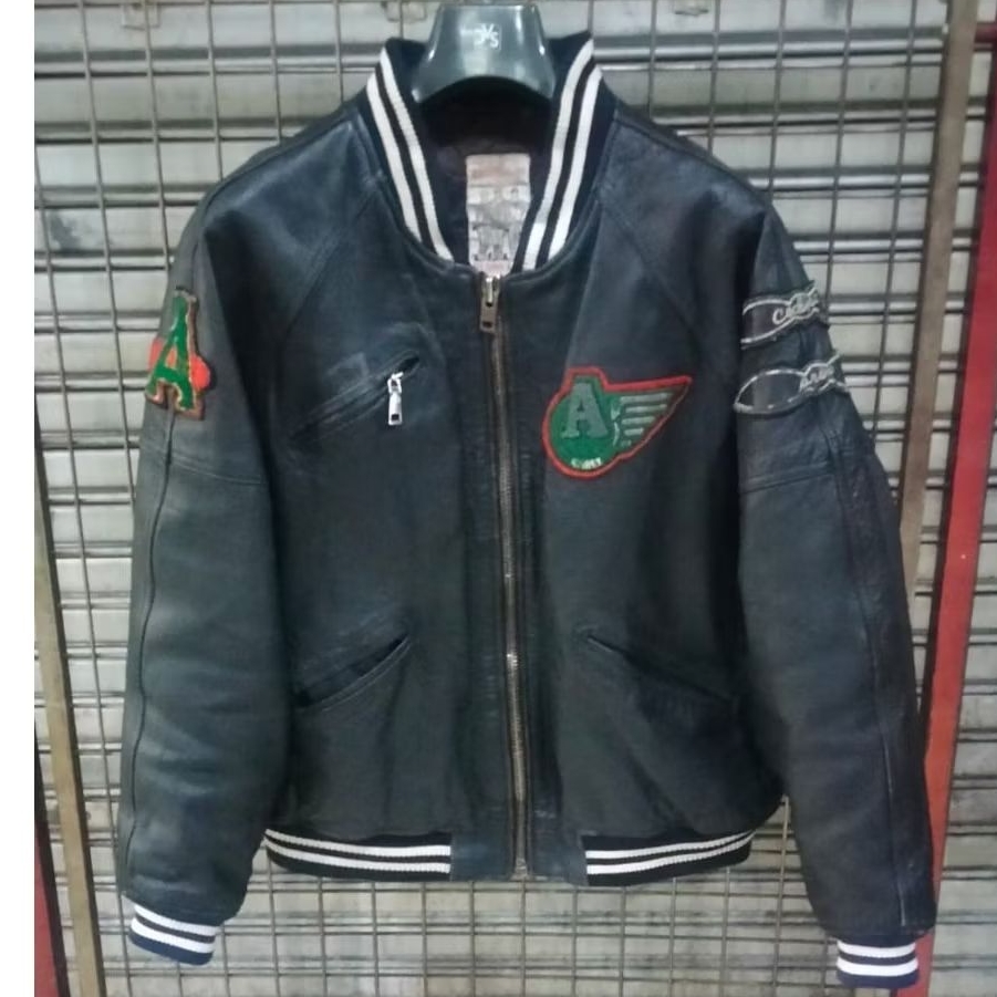 Vtg AVIREX LTD American Classic Leather Varsity Jacket X Jaket Kulit Asli Bomber Baseball Schott Van