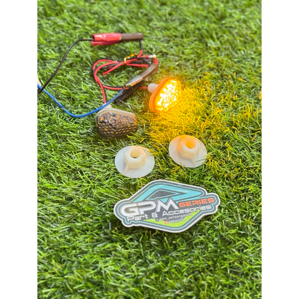 Sein Tempel LED Ninja RR OLD NEW ZX Lampu Sen Tempel Tebal 2 warna kuning Buat Gsx/R15 V2 V3/Cbr150r