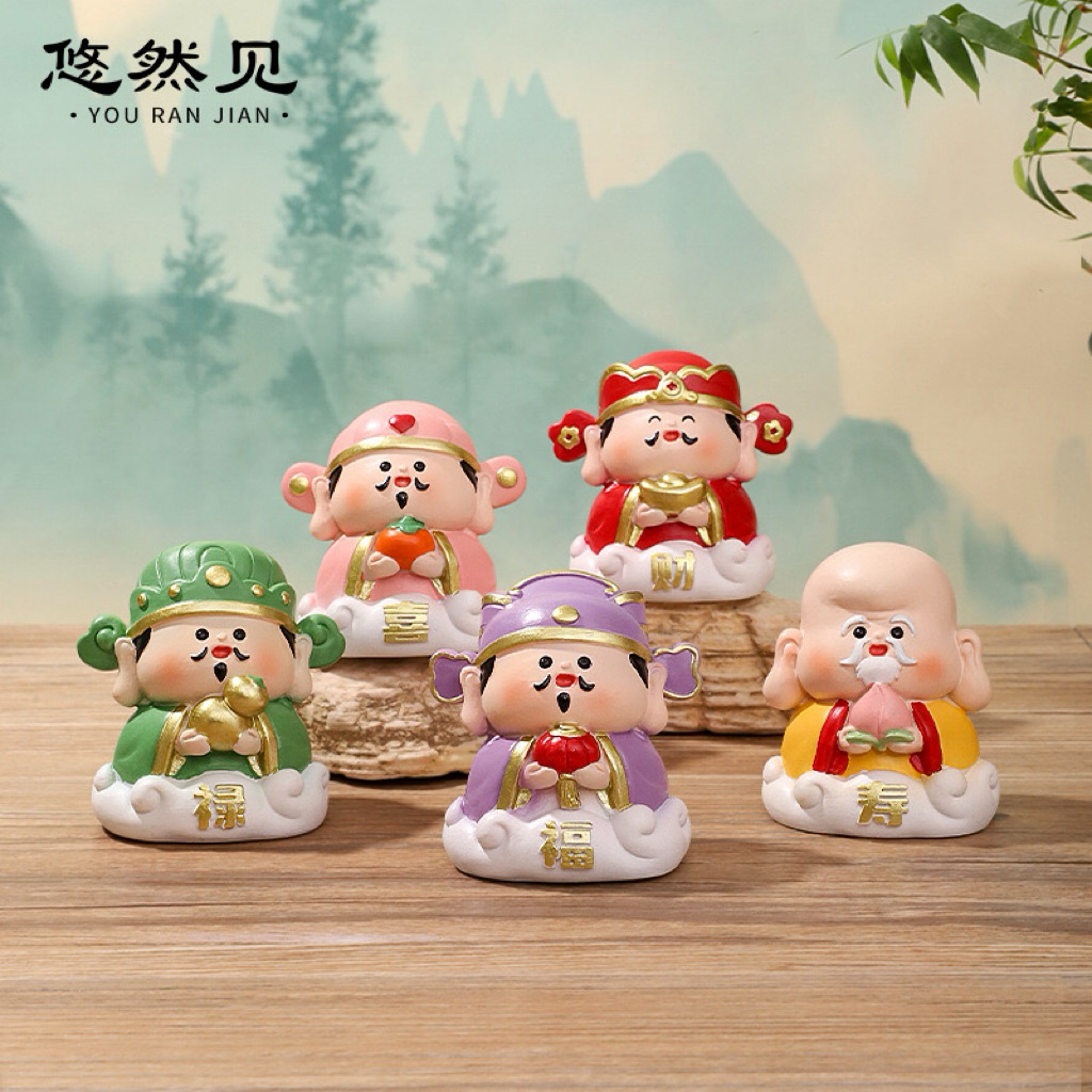 Patung fengshui Fu Lu Shou / patung dekorasi/ patung dewa