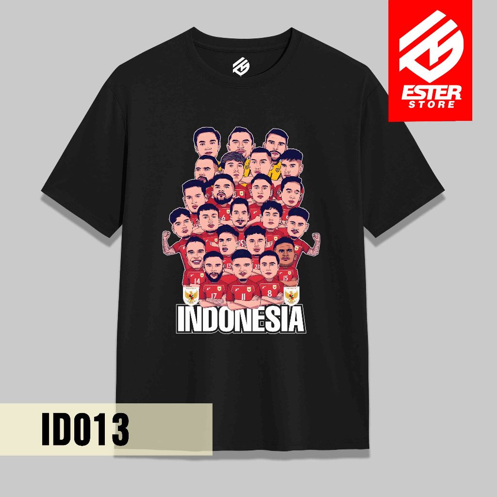 Esterstore.id ID013 – Kaos Bola Karikatur Timnas Indonesia