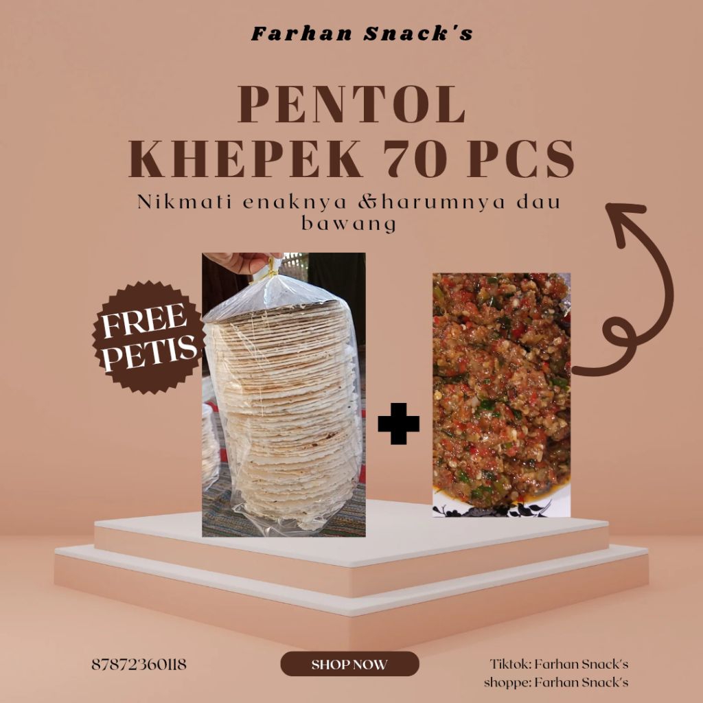 

pentol khepek kering/Gambir khas ambunten isi 70 PCS free sambal +petis