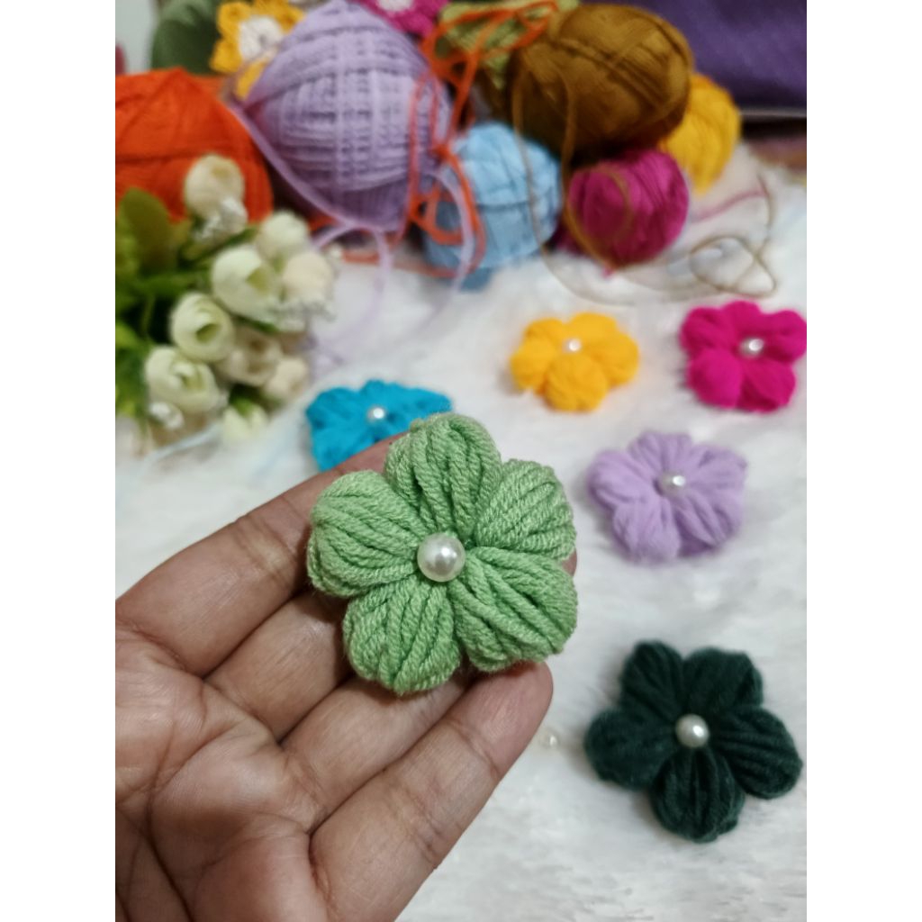 aplikasi rajut bunga gembul