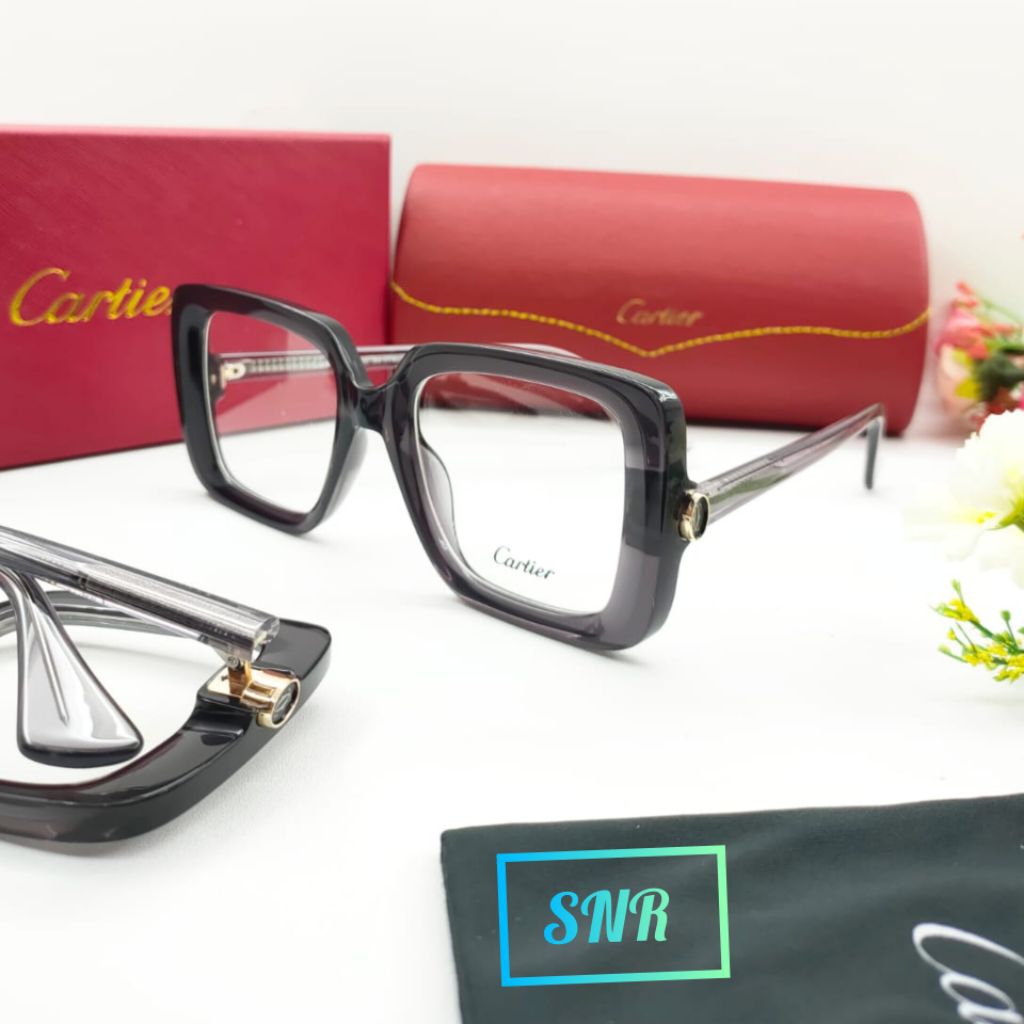 Frame Kacamata Super Cartier R2830 Paket Lensa Minus Plus Clynder Normal | Kacamata Photocromic Wani