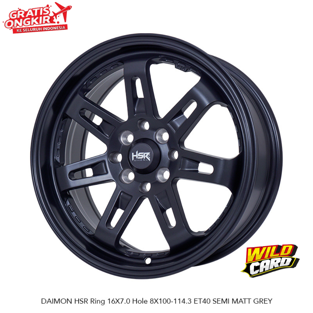 Velg Racing Mobil Jazz Brio Grand Livina dll HSR DAIMON R16 Grey