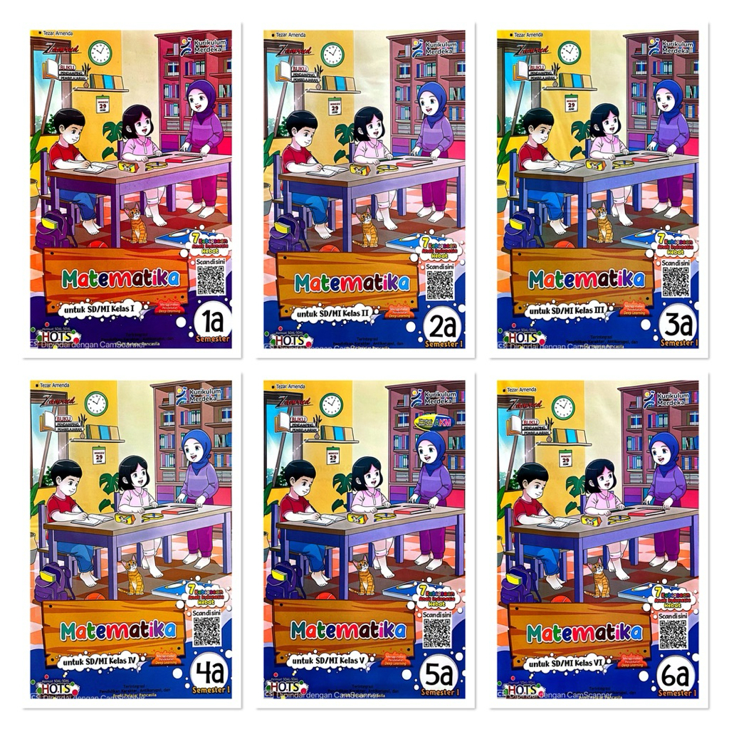 BUKU LKS SD MI MATEMATIKA KELAS 1 2 3 4 5 6 KURIKUM MERDEKA SEMESTER 1 TA 2025-2026|ZAMRUD|