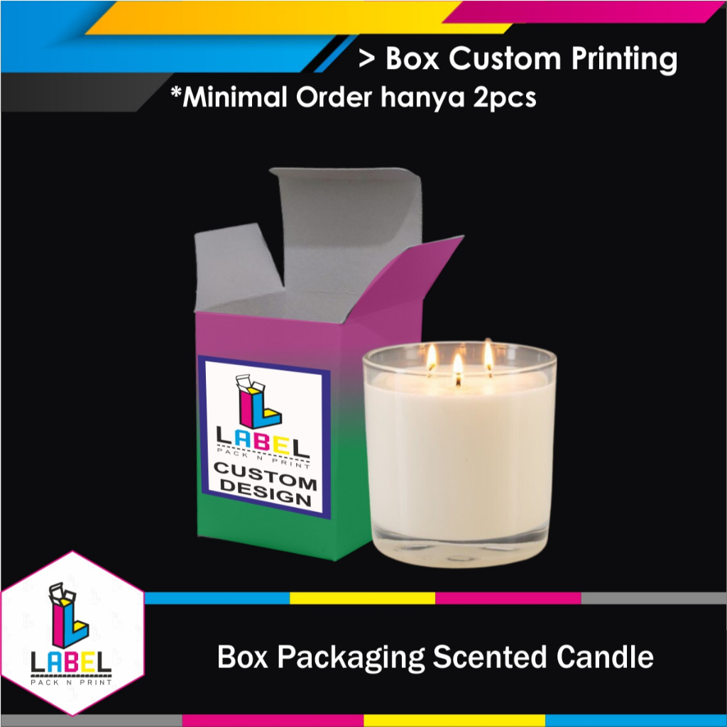 

Box / Dus Kemasan Scented candle Uk. 6.5 x 5.5 x 6.5 cm Custom Desain