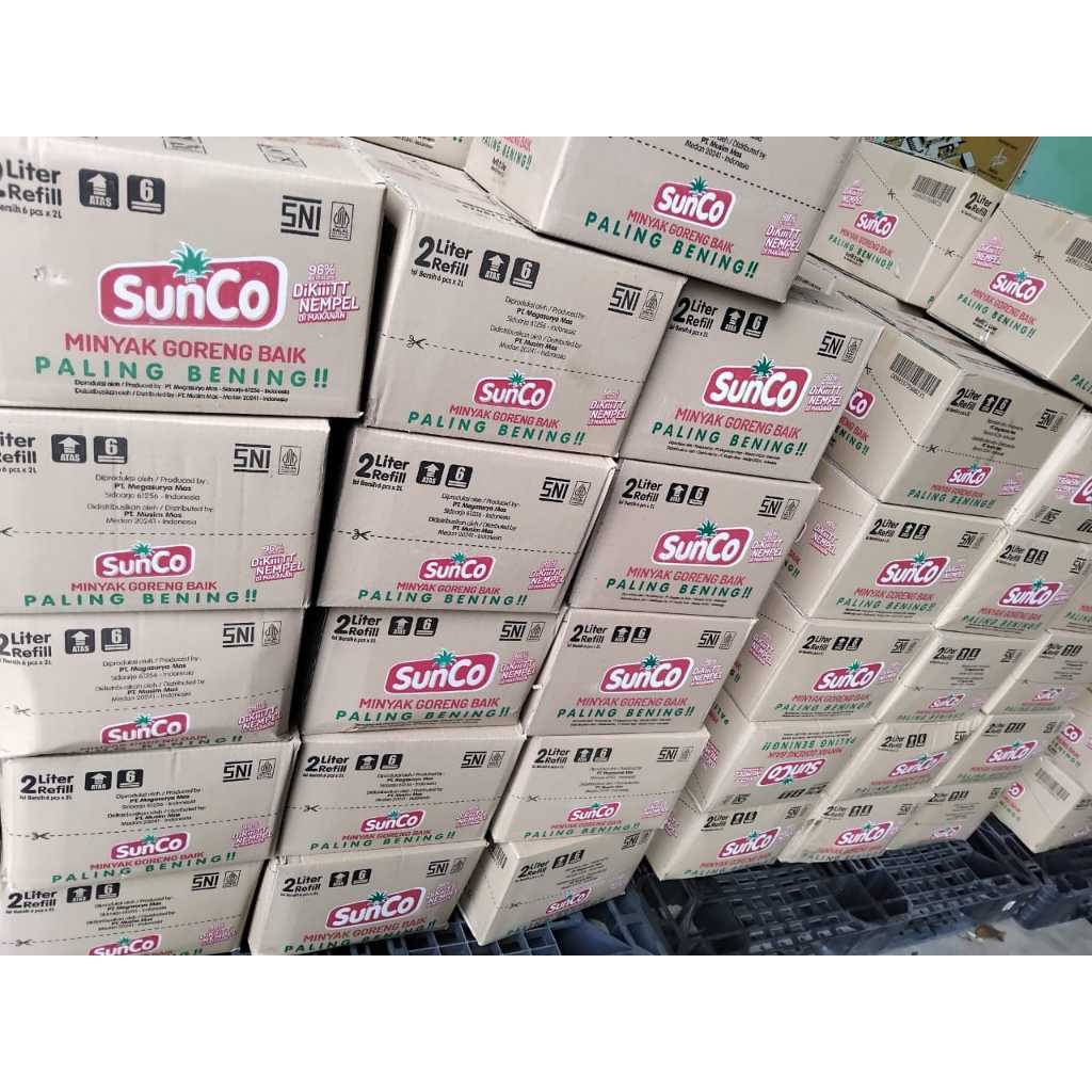 

Minyak goreng Sunco Kemasan Refil 2 Liter paketan dari 2 karton - 10 karton
