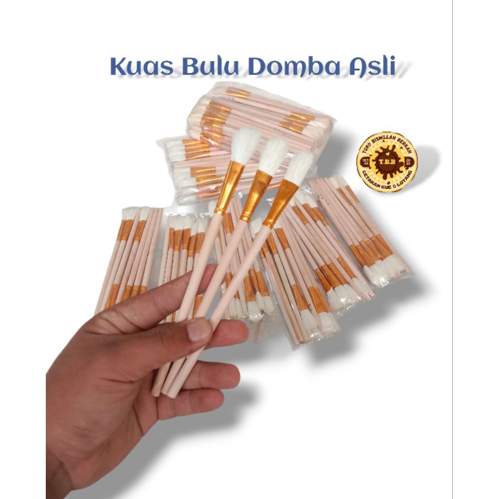 

Kuas BULU DOMBA ASLI, isi 3pcs/ kuas oles mentega kue kering / kuas serbaguna