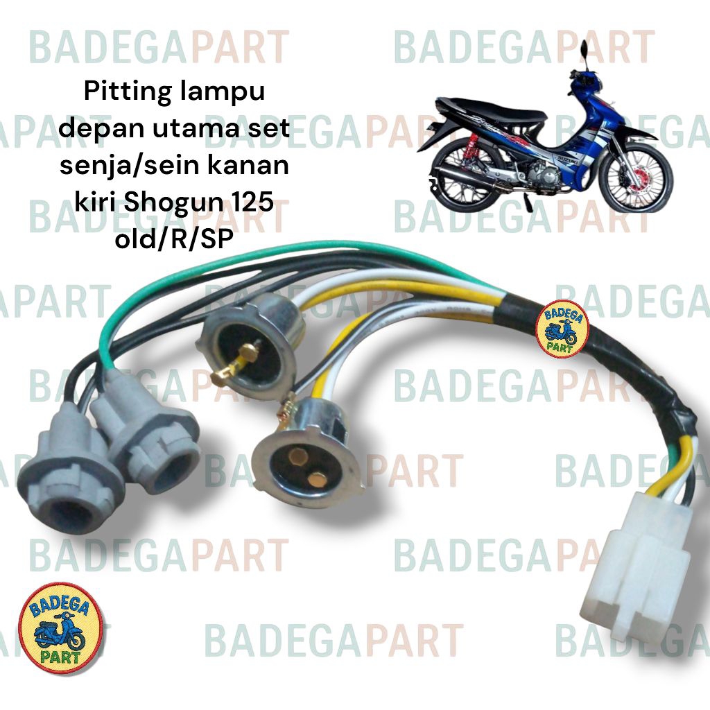 pitting kabel socket lampu depan utama set senja plus sein kanan kiri Suzuki Shogun 125old/R/SP