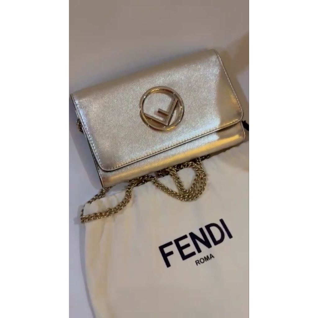 Fash Sale Preloved FENDI Wallet On Chain Original