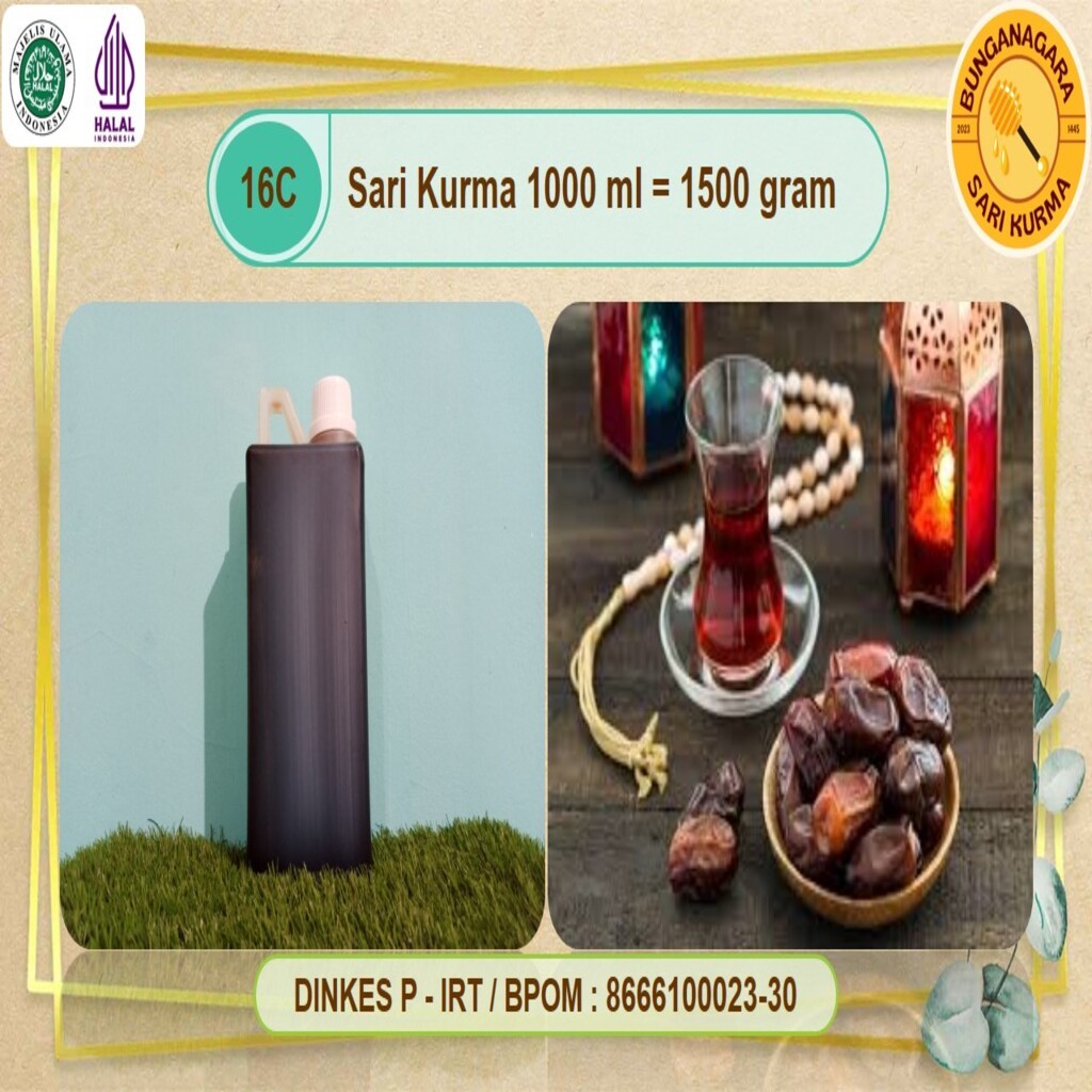 

SARI KURMA ASLI TIMUR TENGAH 1 L | 1000 ML 1500 GRAM BUNGANAGARA PURE HONEY