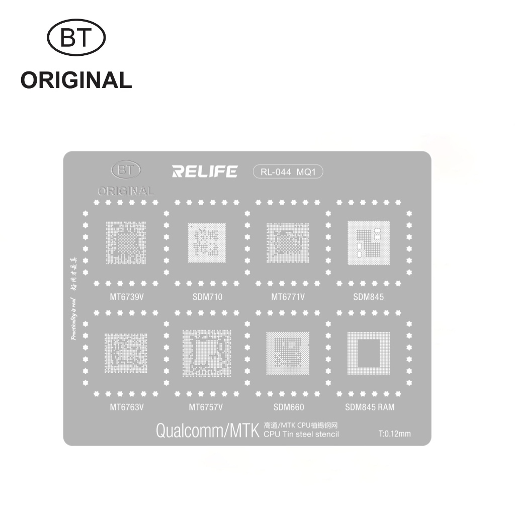 STENCILS CETAKAN IC BGA REBALLING RELIFE RL-044 MQ1 MT6739V / SDM710 / MT6771V / SDM845 / MT6763V / 