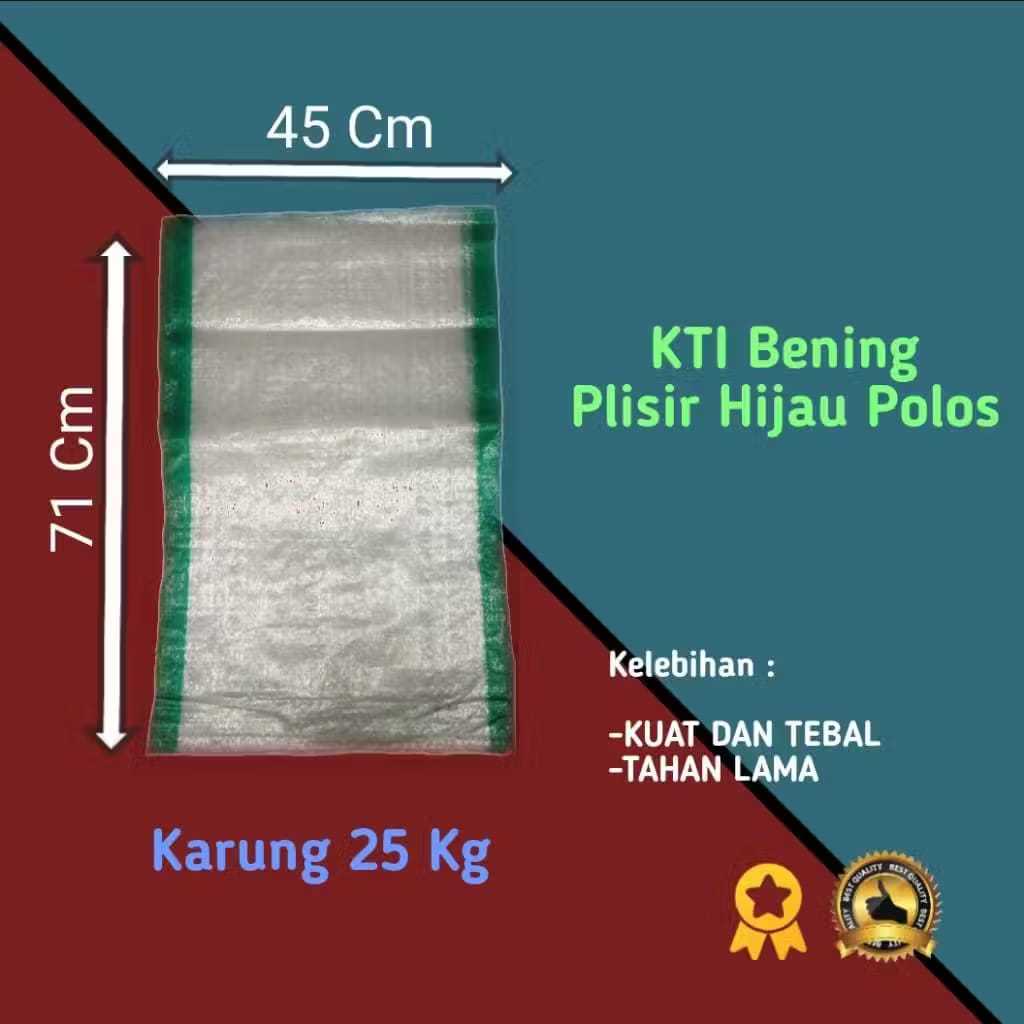

JD.en Karung Beras Transparan List Hijau Karung Bening Kemasan 25 Kg
