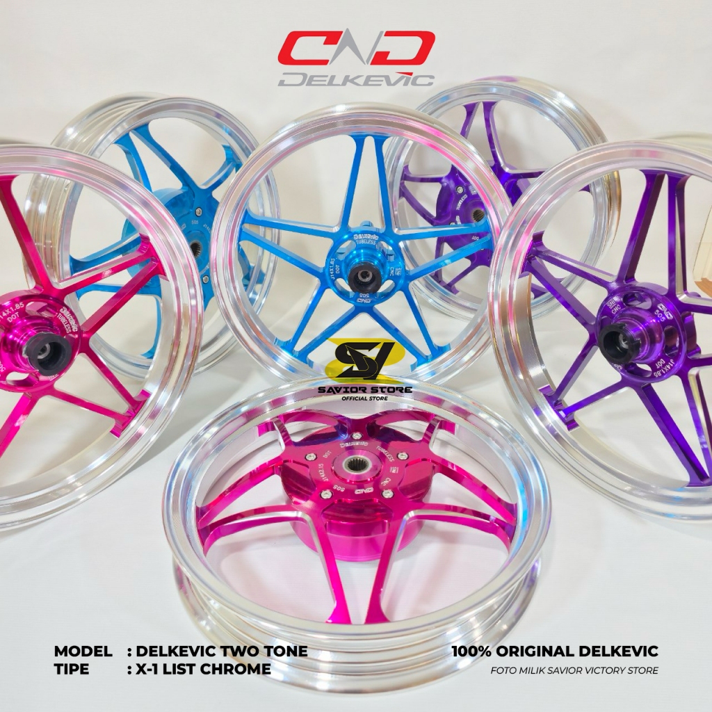 Delkevic X1 List Chrome Two Tone Ring 14 Velg Racing Delkevic X-1 Series