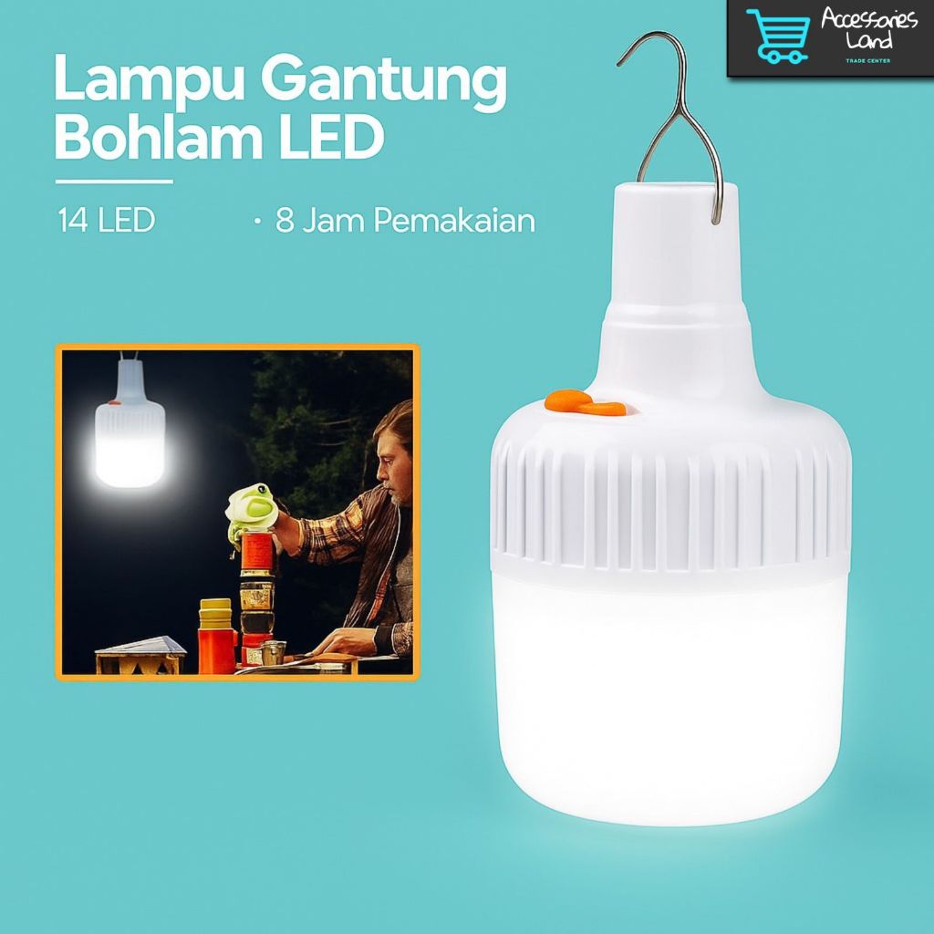 Lampu Tenda LED Bisa Dicas 20W (3,75 x 2,36 inch)  Bohlam Luar Ruangan Lampu Darurat