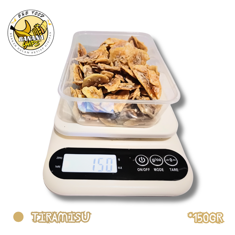 

TERLARIS B&B FOOD KERIPIK PISANG LUMER PREMIUM CHOCOLATE TIRAMISU 150G GURIH DAN NYOKLAT‼️