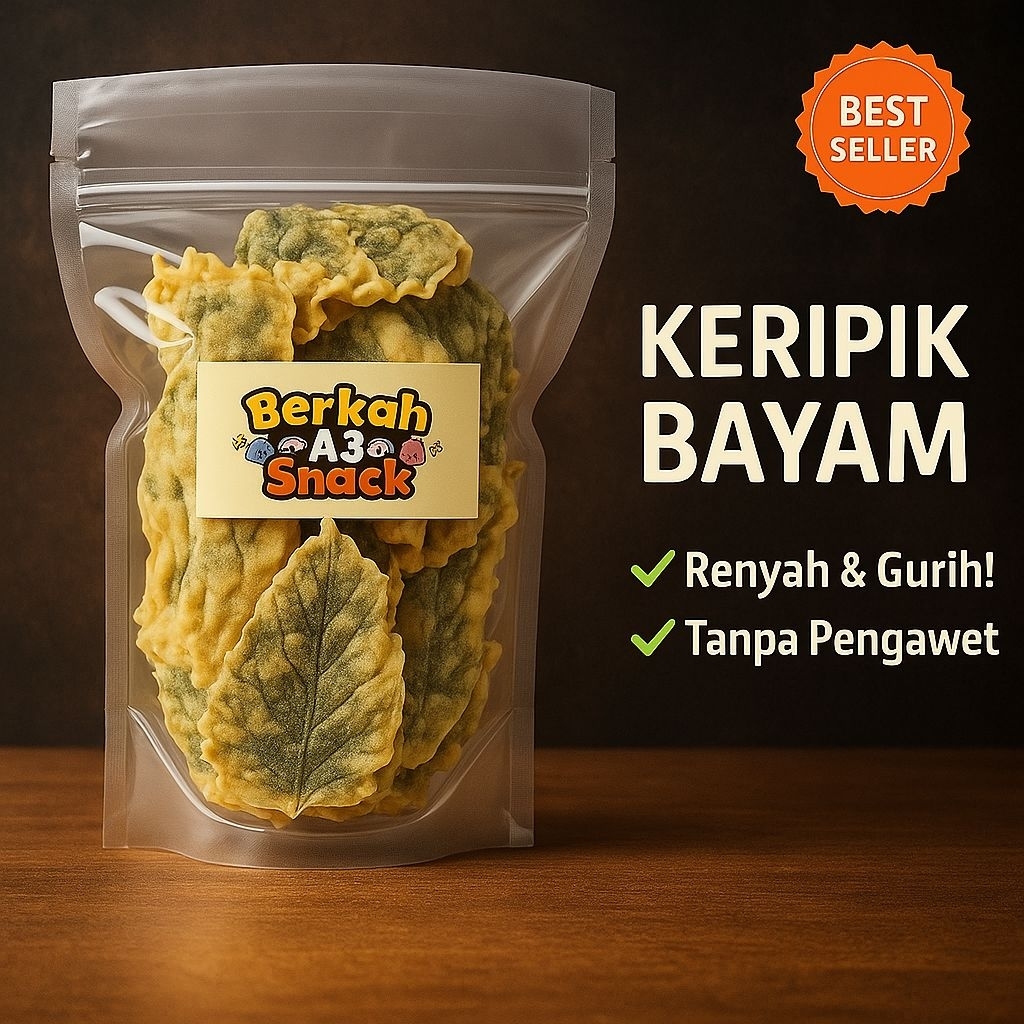 

Keripik Bayam 200 Gram - Berkah A3 Snack - Renyah dan Gurih - Tahan Lama - Tanpa Pengawet - Cocok Untuk Teman Makan Dan Teman Nyemil Setiap Saat - Oleh Oleh Dan Hampers Kekinian.