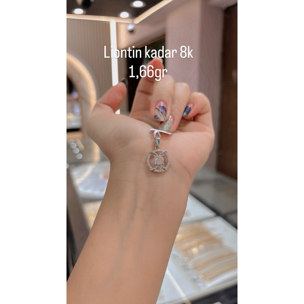 liontin emas putih 8k