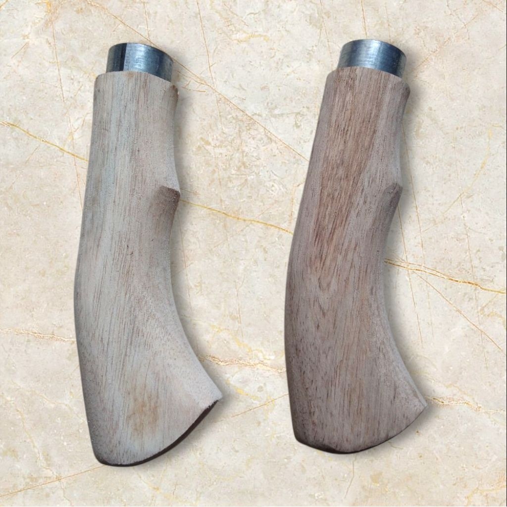 Gagang Golok Model kelok Kelok Bahan Kayu Sonokeling