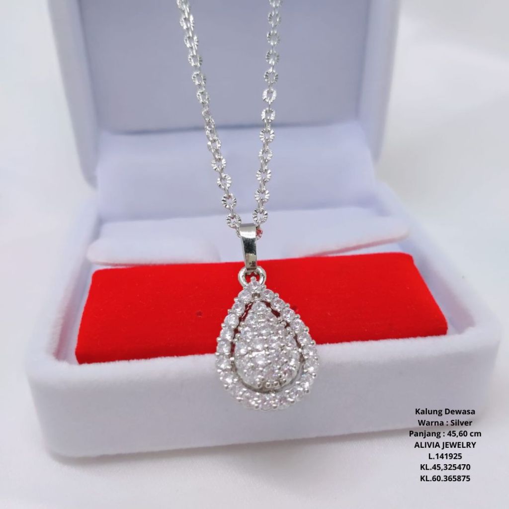 Kalung Nori Silver Xuping Wanita Perhiasan Tembaga Lapis Emas Terlaris Tidak Mudah Luntur SILVER-K6