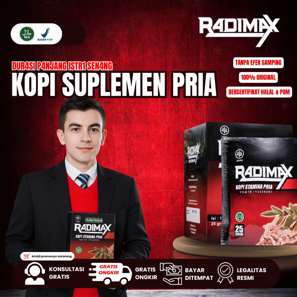 Kopi Radimax Asli Atasi Lemah Syahwat Pria / Sahwat - Penambah Stamina - Impotensi - Ejakulasi Dini 