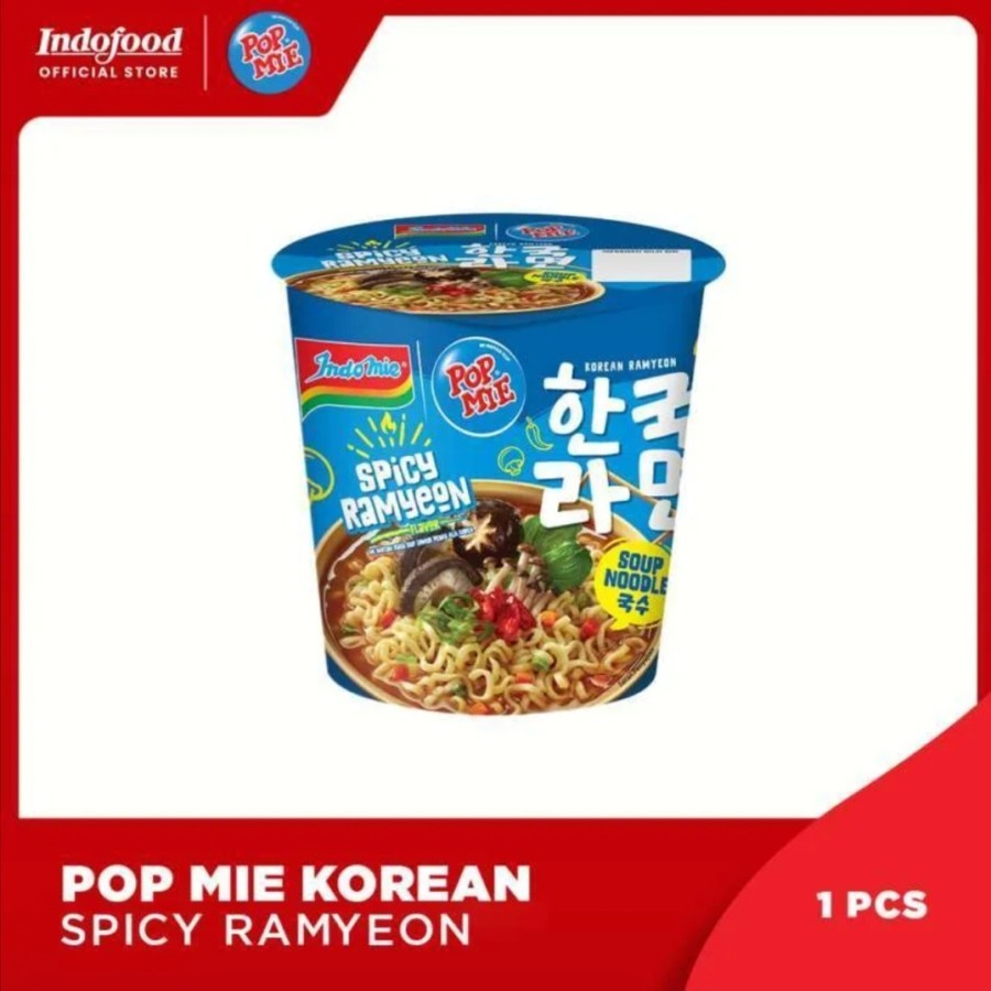 

[oddsolshop] pekanbaru/Indomie Pop Mie Spicy Ramyeon Korean Jaur Pedas 71GR Soup Noodle Mushroom