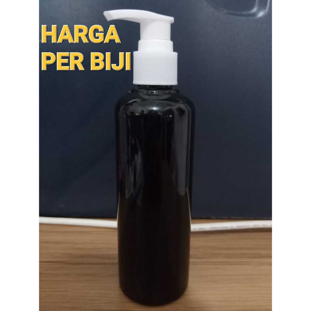 Botol Plastik PET 250ml BR Hitam Tutup Pump Lotion - TANPA MINIMAL ORDER