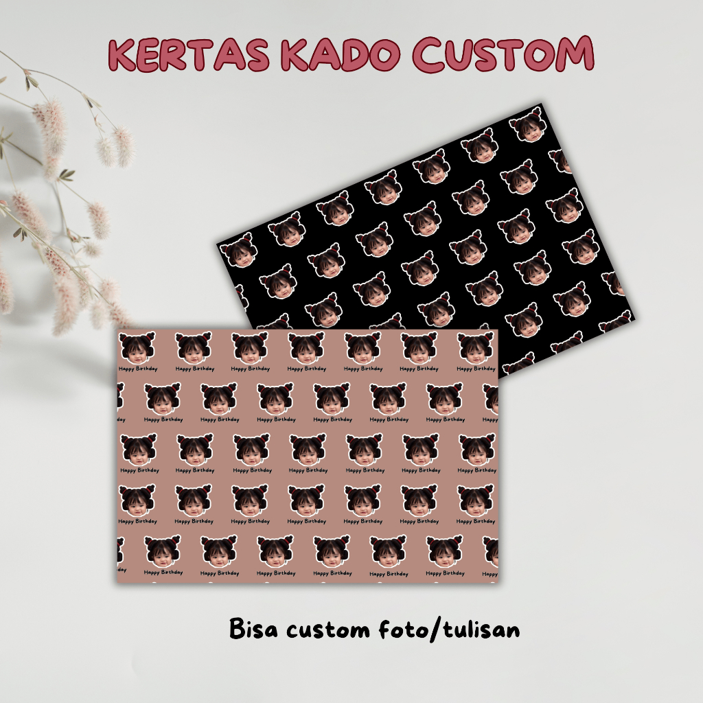 

Kertas Kado Custom/Free Desain/Kertas Kado Unik/Potrait Landscape