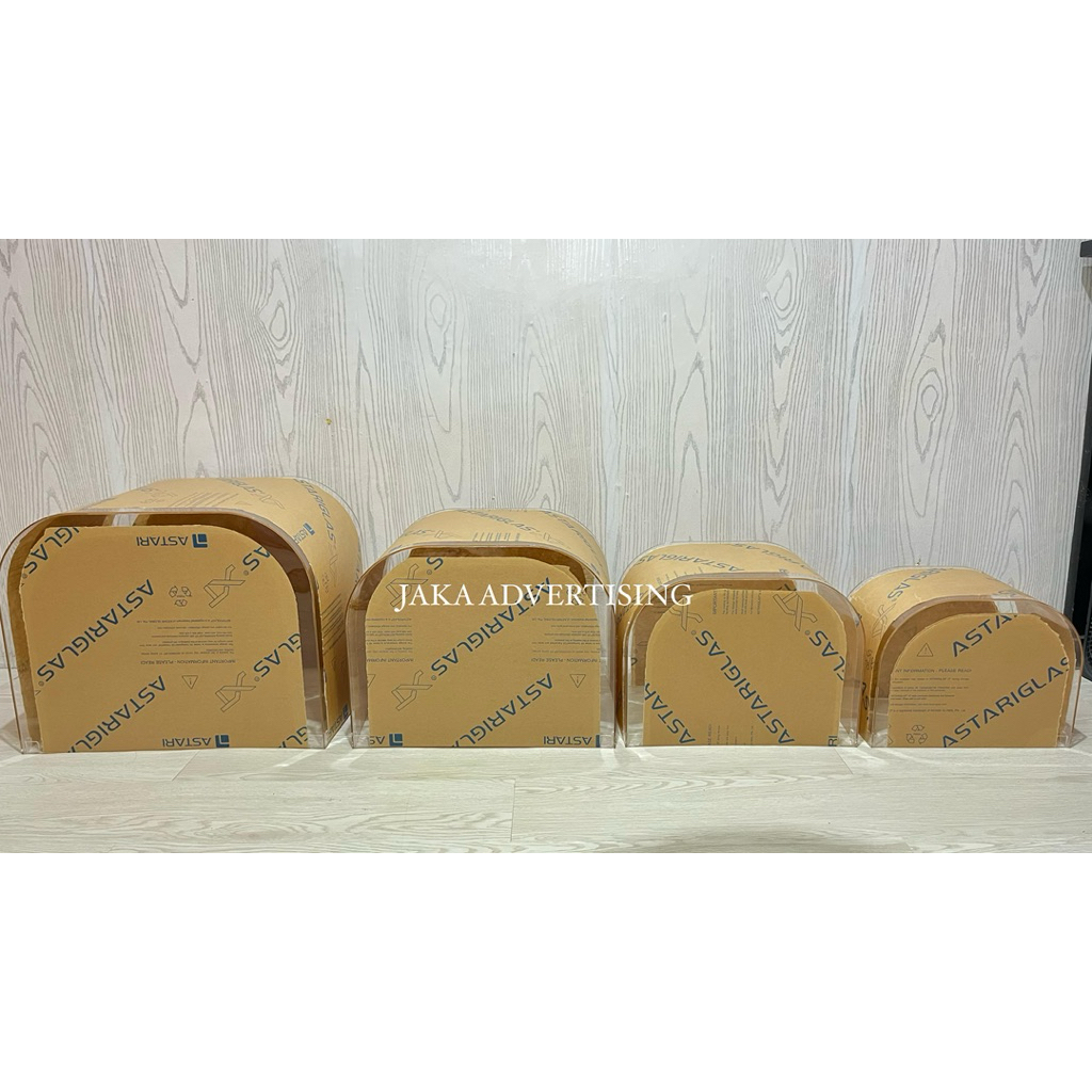 Kotak Hantaran/Kotak Seserahan/Box Hantaran Model Rounded 1 set isi 4pcs || Hantaran Akrilik ( Hanya