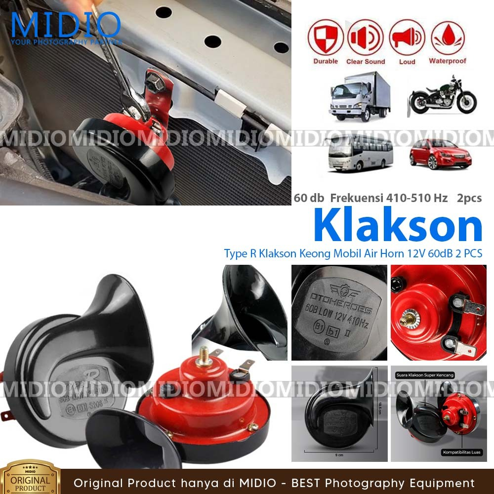 Type R Klakson Keong Mobil Air Horn 12V 60dB 2 PCS