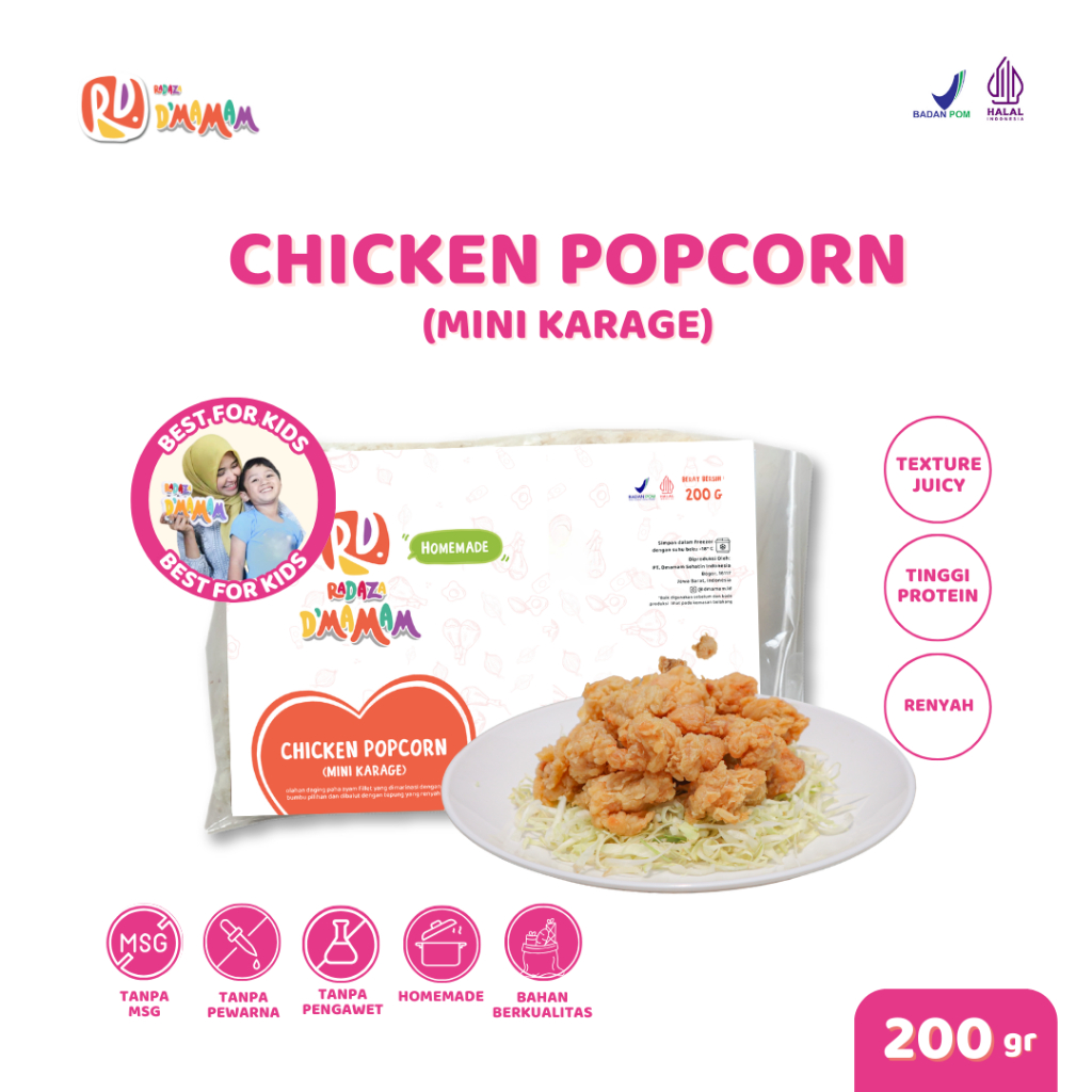 

DMAMAM Chicken Popcorn 200g Mini Karage Ayam Goreng Tepung Anak MPASI Homemade Non MSG