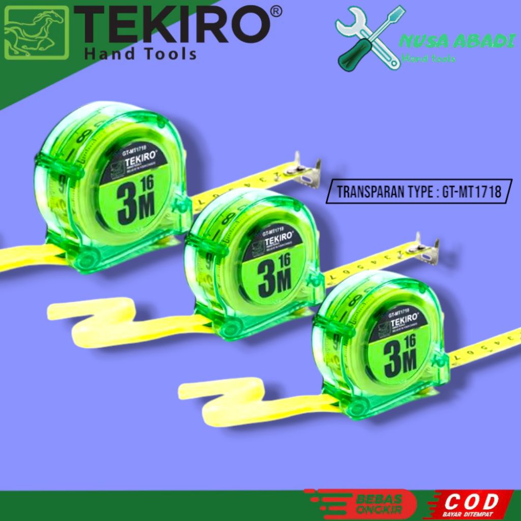 Tekiro Meteran Transparan 3 Meter / Meteran Transparan Tekiro / Meteran 3 Meter