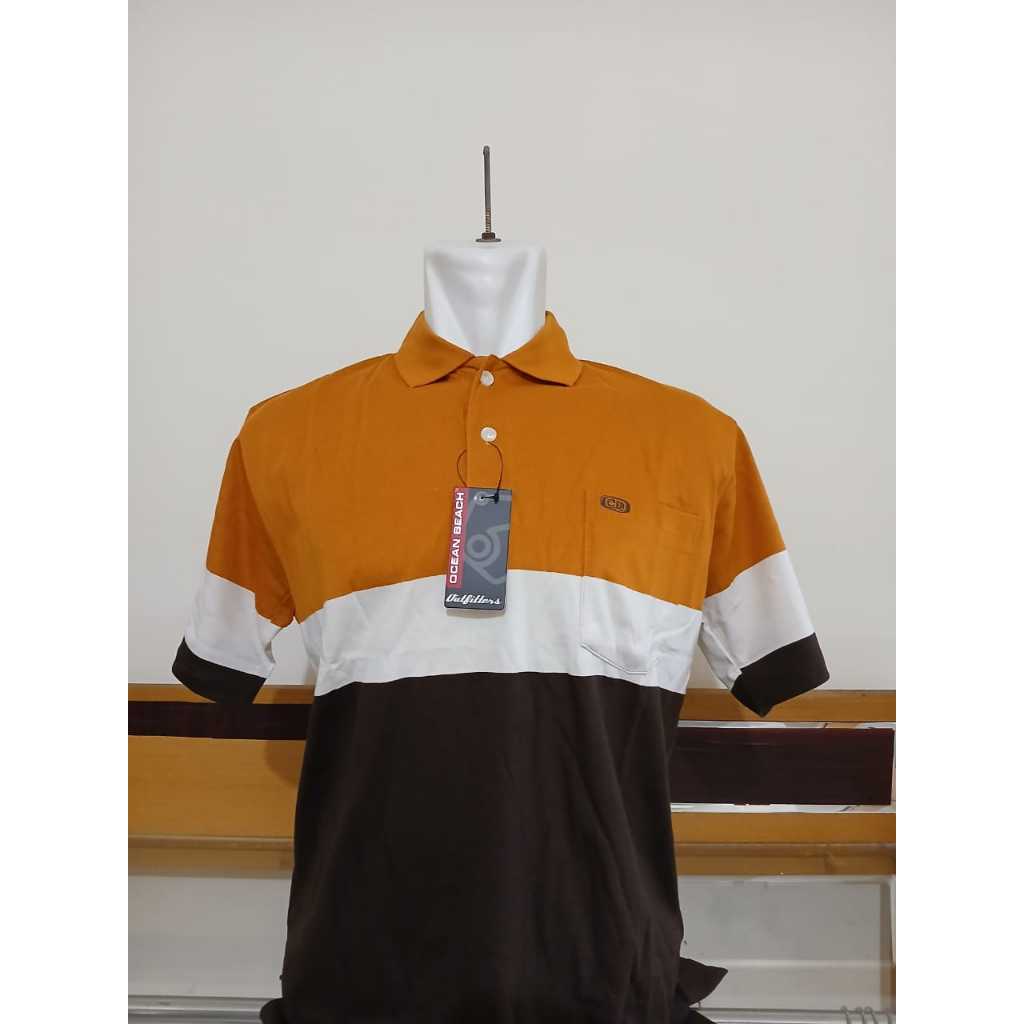 Kaos Polo Kerah Ocean Beach Katun Lengan Pendek ORIGINAL, Size M, L