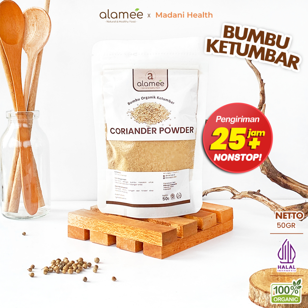 

ALAMEE Ketumbar Bubuk Organik Bumbu Dapur Instan Coriander Powder Murni Asli Tanpa Campuran 50g